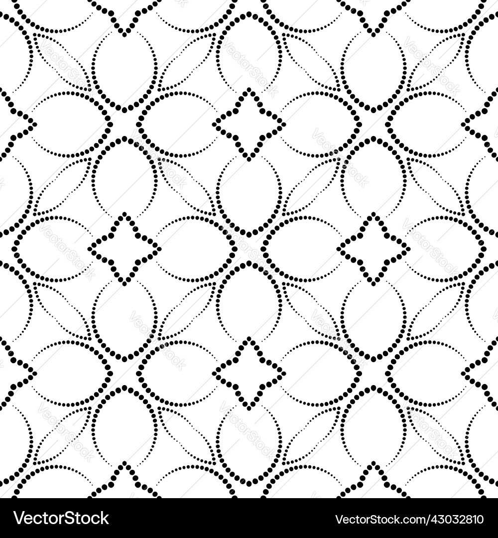 Seamless monochrome with dots pattern design Vector Image
