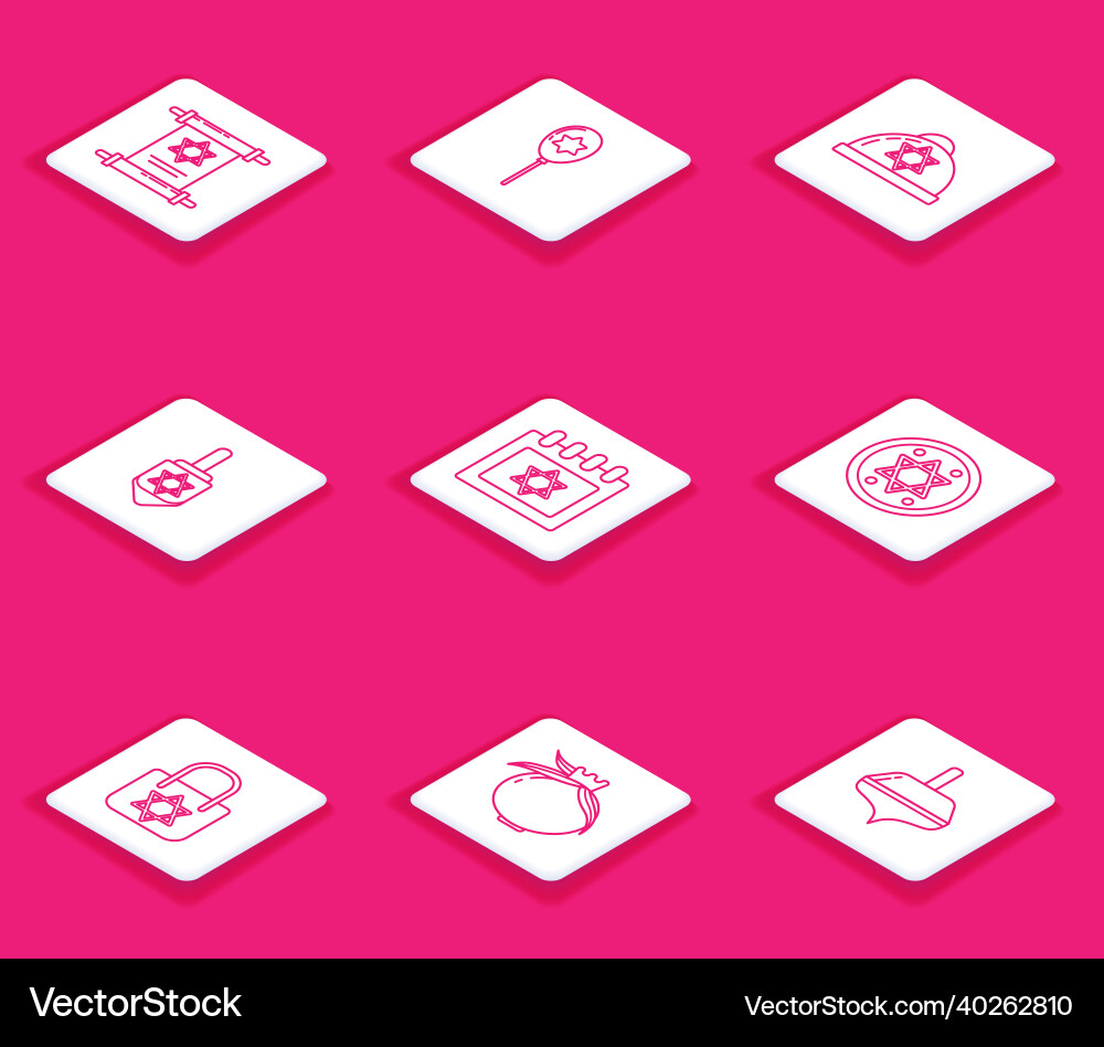 Set line torah scroll balloons with ribbon Set line torah scroll balloons with ribbon vector image