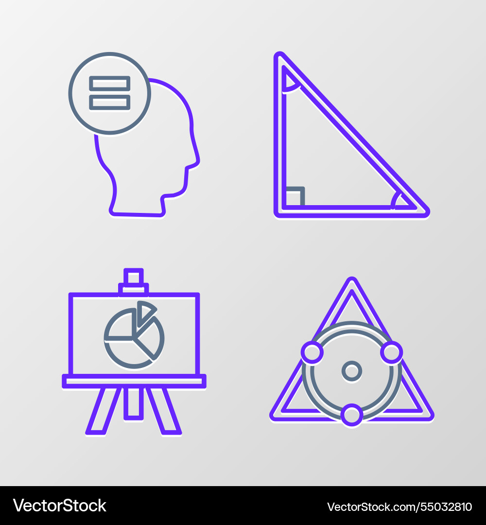 Set line triangle math chalkboard with diagram Set line triangle math chalkboard with diagram vector image