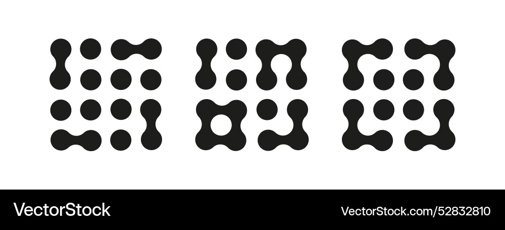 Set of metaball icons connected dots symbol Set of metaball icons connected dots symbol vector image