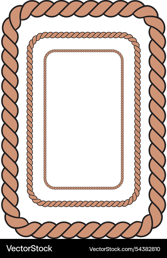 Simple frame made of rough rope in the form vector image