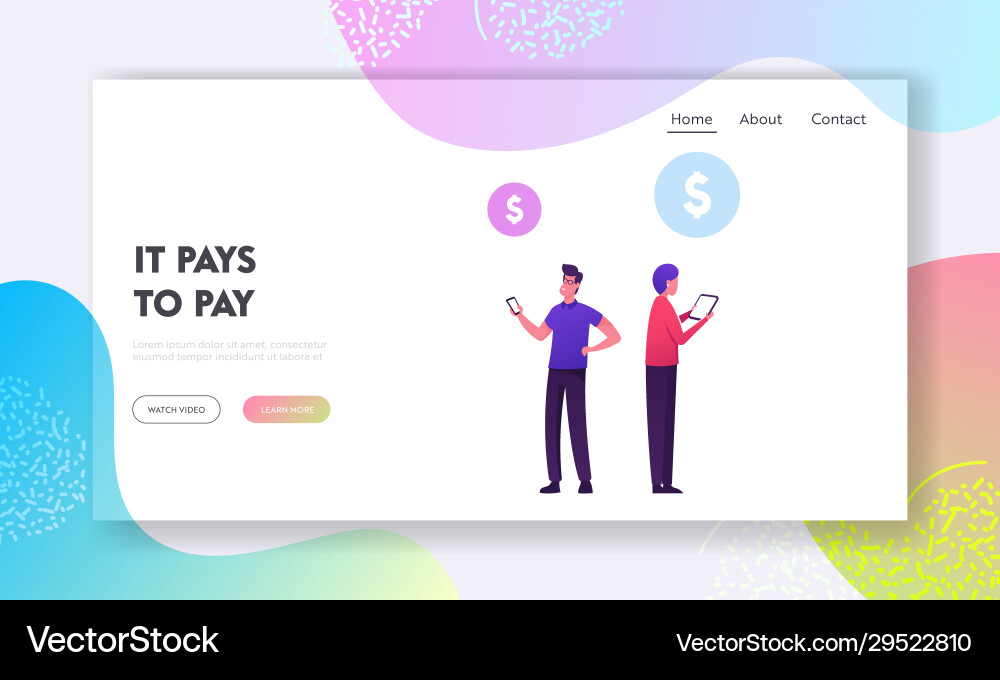 Swift payment transaction service website landing Vector Image