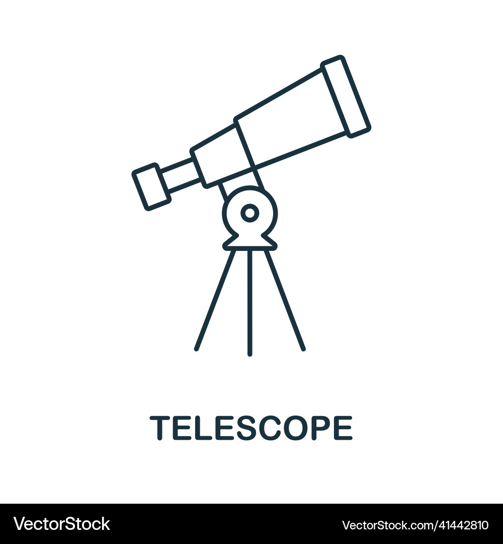 Telescope icon line element from space collection Telescope icon line element from space collection vector image