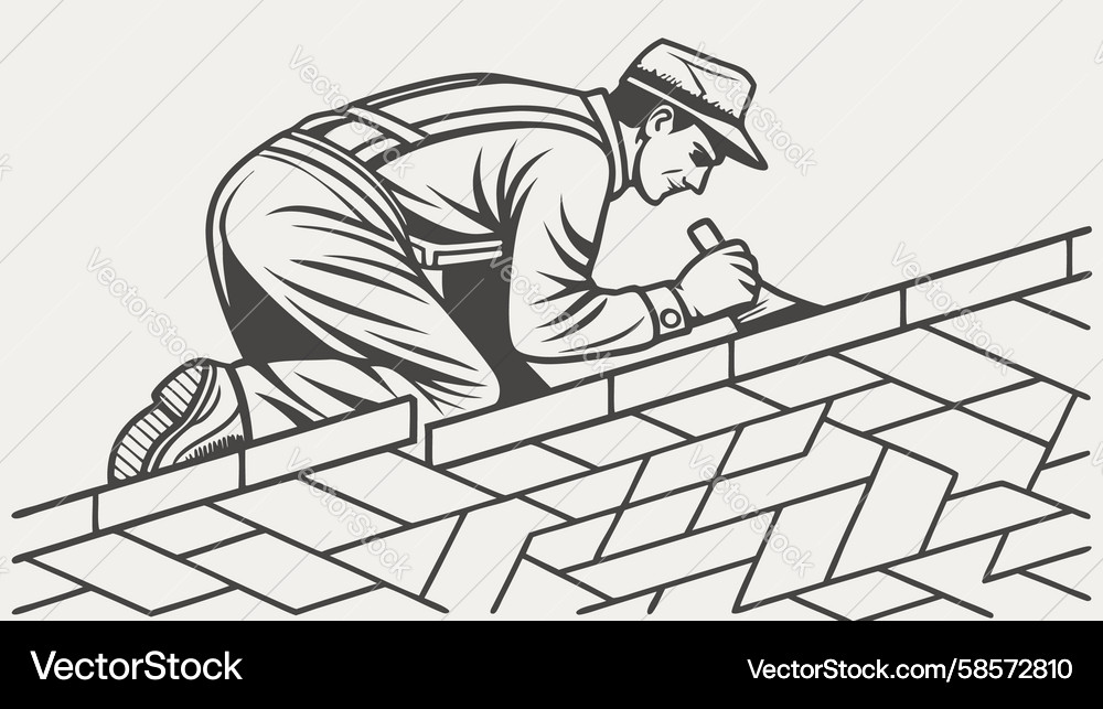 Tile Layer Working Detail Vector Image