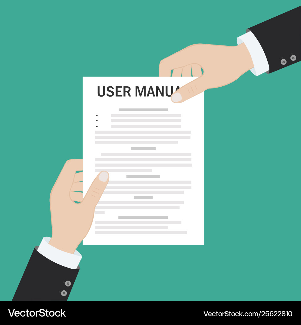 User guide manual instruction book document paper vector image