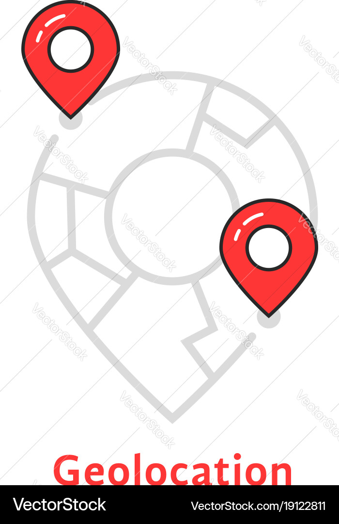 Abstract geolocation logo with map pin vector image