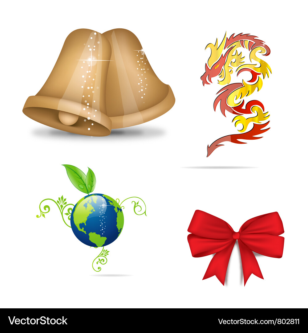 Abstract web and shiny symbols set Vector Image