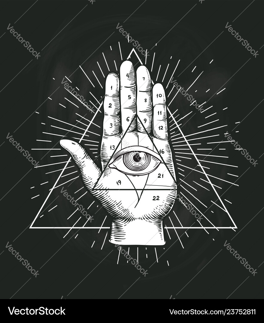 All seeing eye triangle geometric design