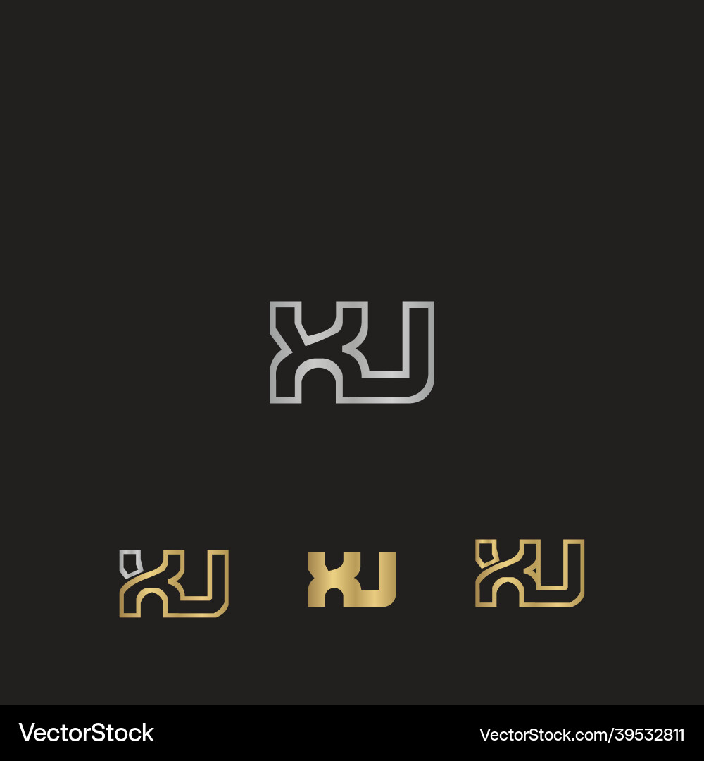 Alphabet initials logo ux xu x and u Vector Image