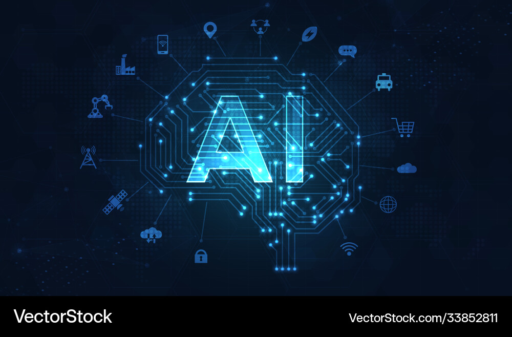 Artificial intelligence machine learning ai data Artificial intelligence machine learning ai data vector image