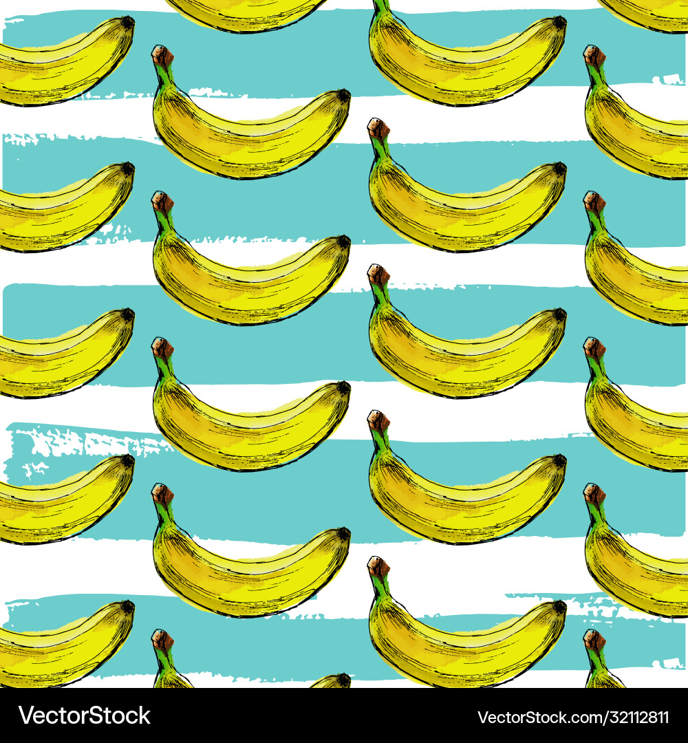 Banana Pattern Background vector image