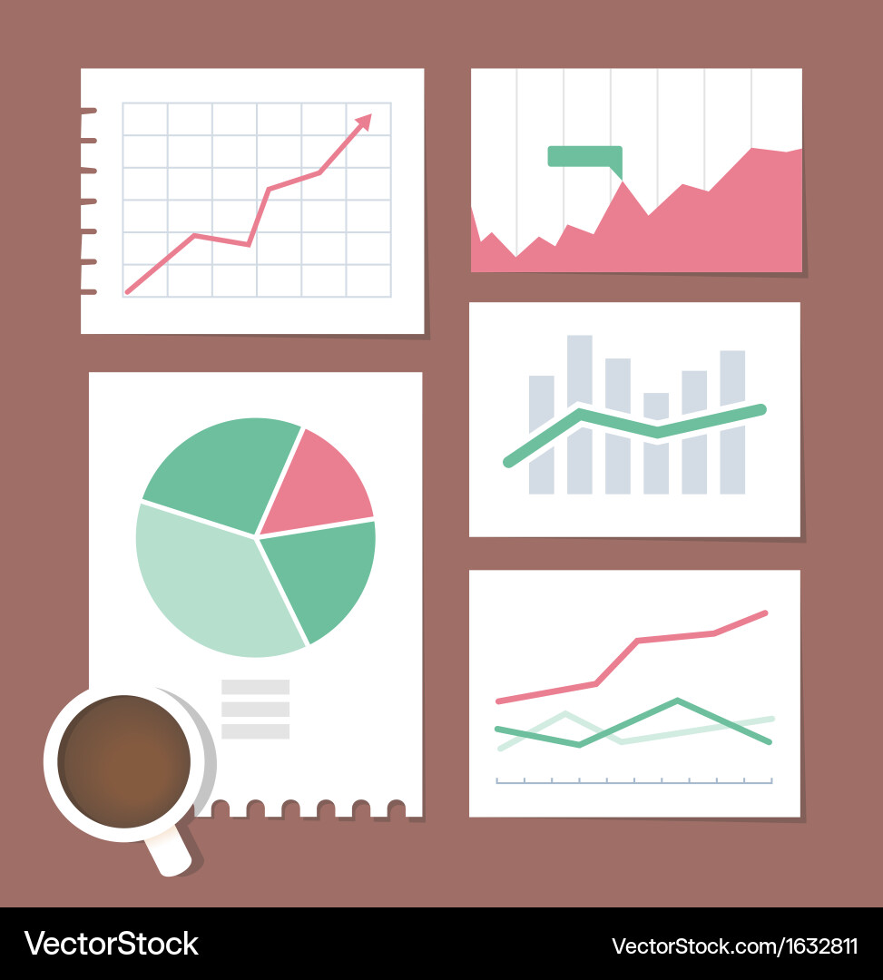 Business Chart Set - Modern Data Visualization vector image