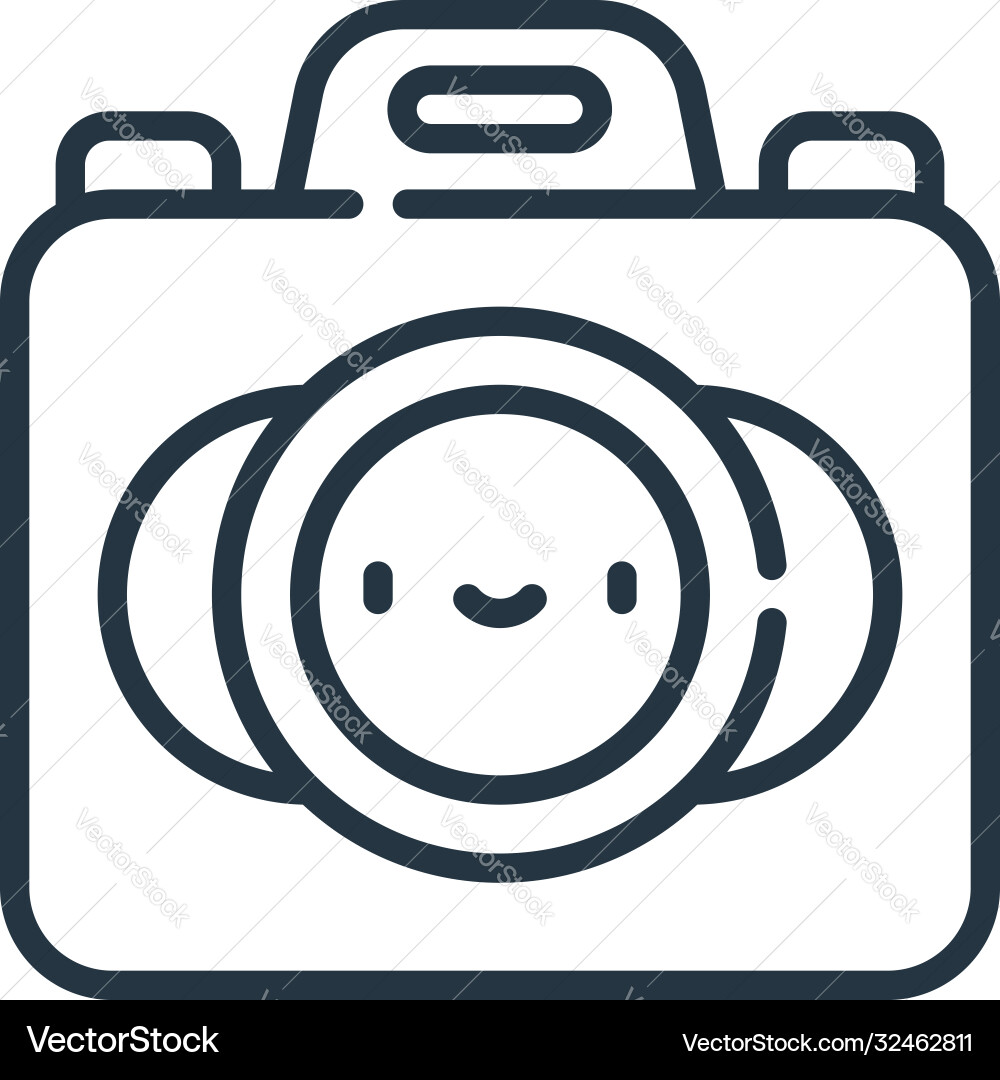 Camera icon editable stroke linear Camera icon editable stroke linear Vector Image