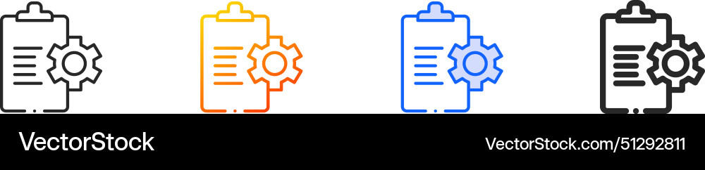 Clipboard iconthin linear gradient blue stroke Vector Image
