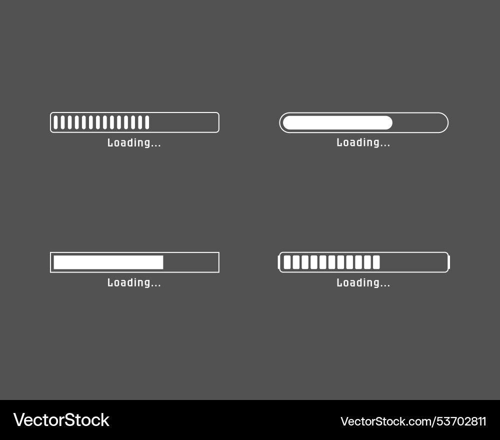 Collection loading bar status icon set of loaded Collection loading bar status icon set of loaded vector image