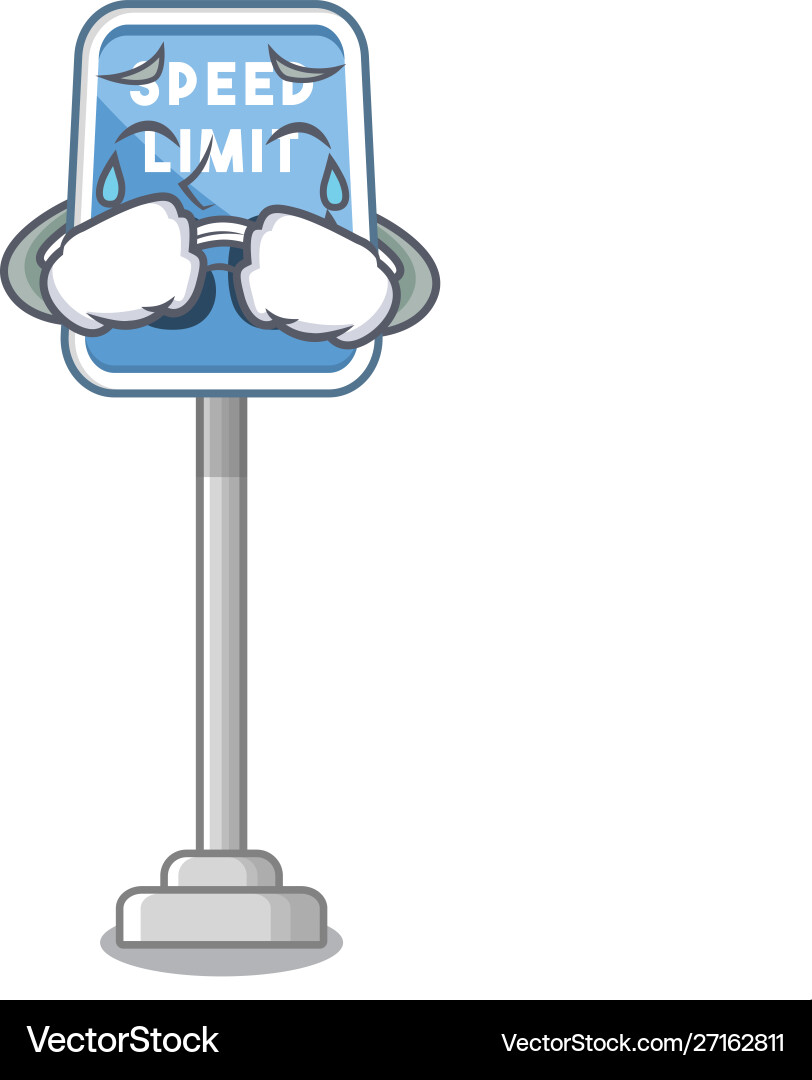 Crying speed limit isolated in mascot vector image