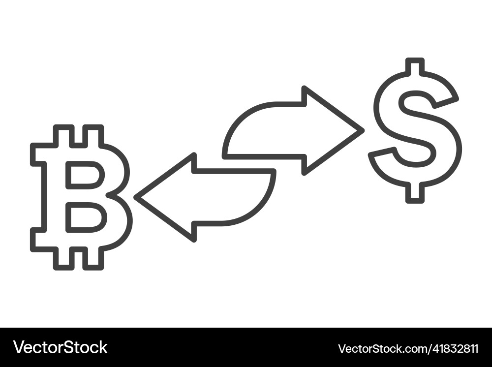 Currency exchange icon simple linear image Currency exchange icon simple linear image vector image