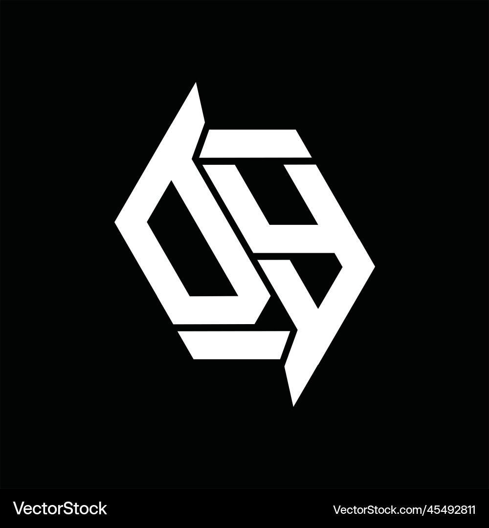 Dy logo monogram hexagon abstract shape images Dy logo monogram hexagon abstract shape images Vector Image