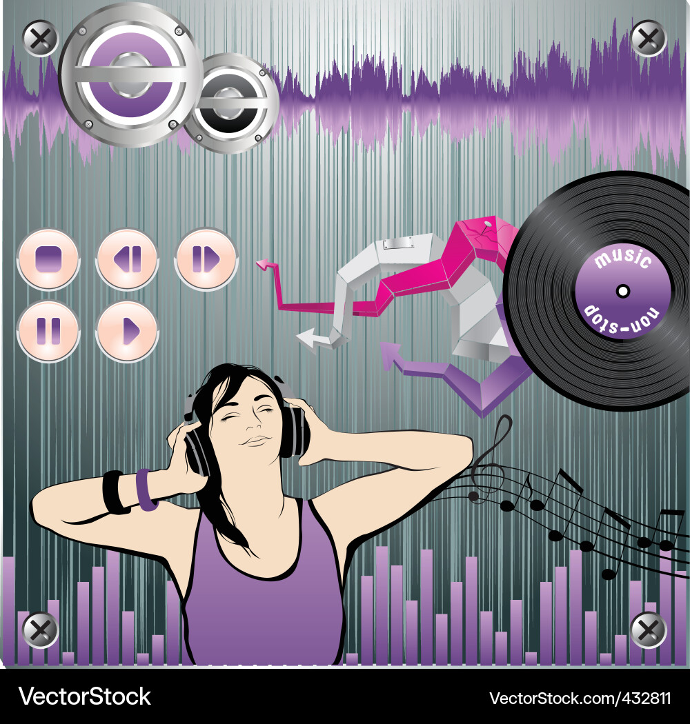 Dynamic Music Wave Background vector image
