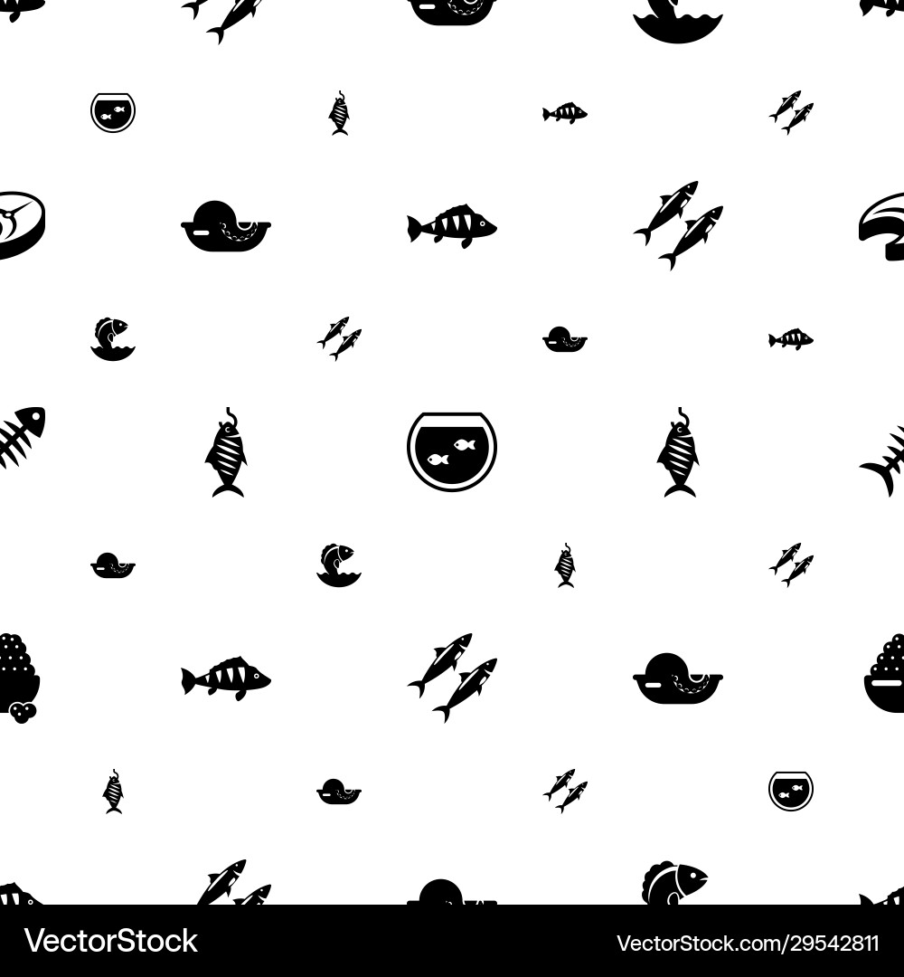 Fish icons pattern seamless included editable vector image