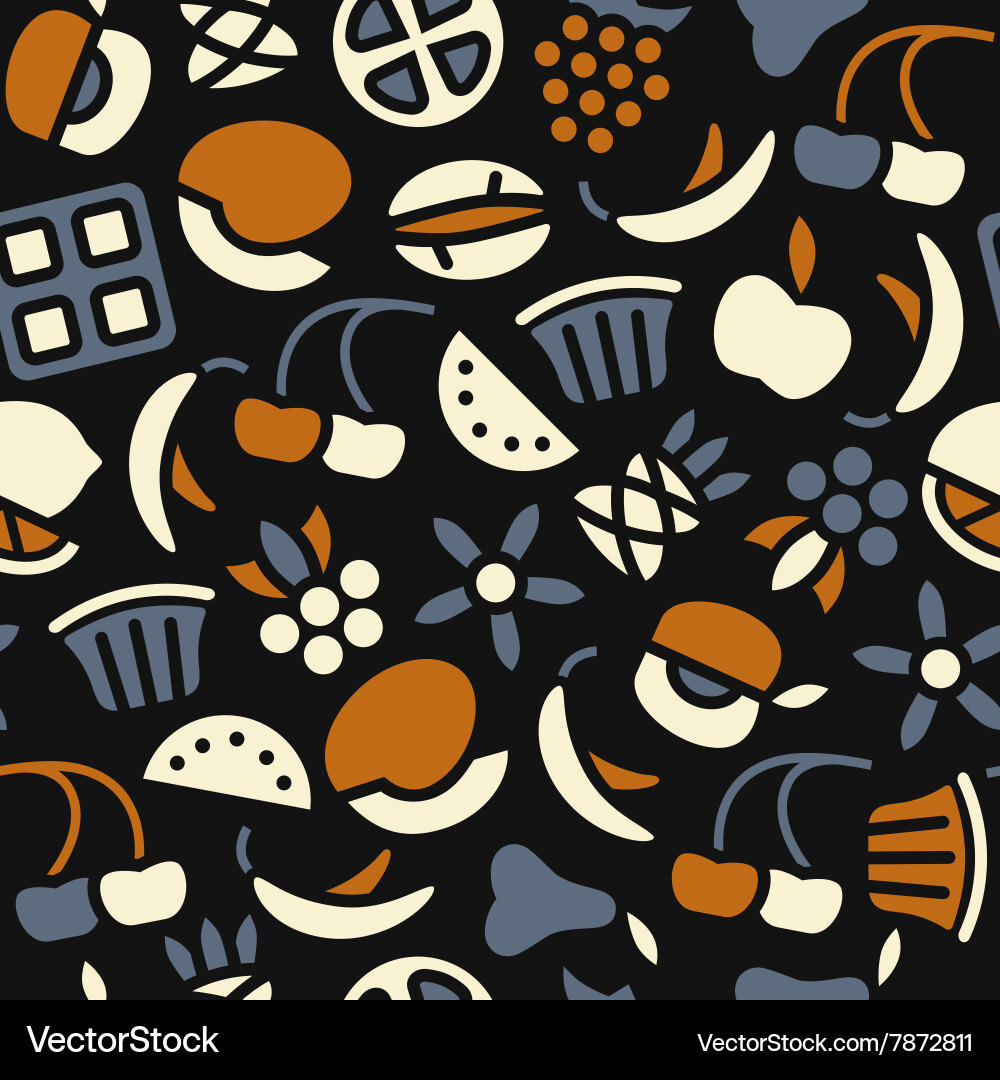 Flat Style Fruit Pattern Vector Image