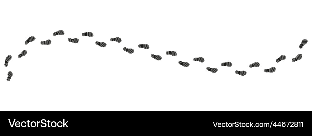 Footprints trail human footstep silhouette Vector Image
