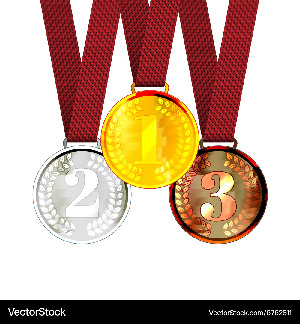 Gold the first second and third place award Vector Image
