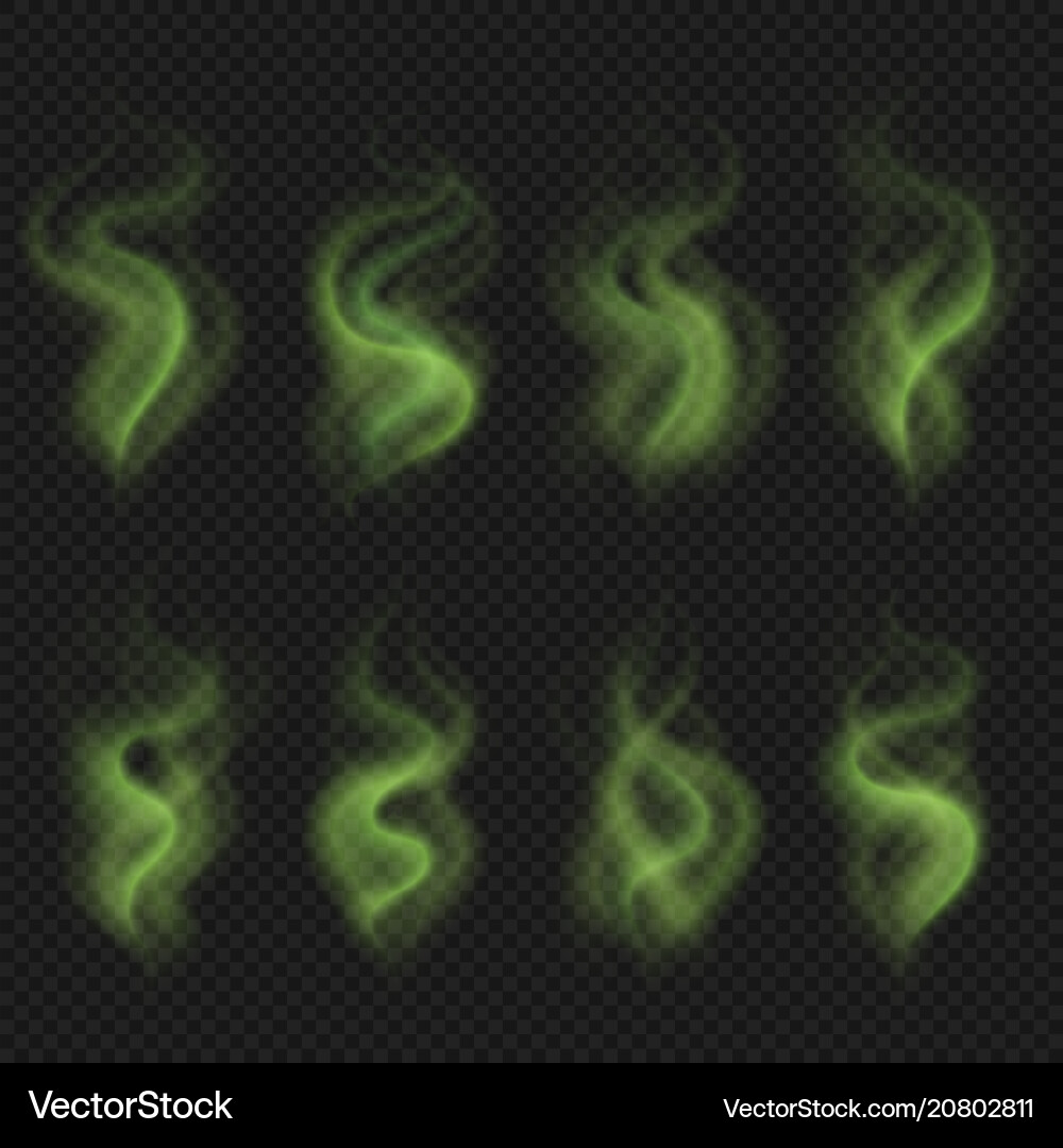 Green bad smell steam toxic stink smoke dirty vector image