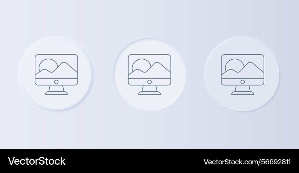 Grey computer monitor screen icon isolated Grey computer monitor screen icon isolated vector image