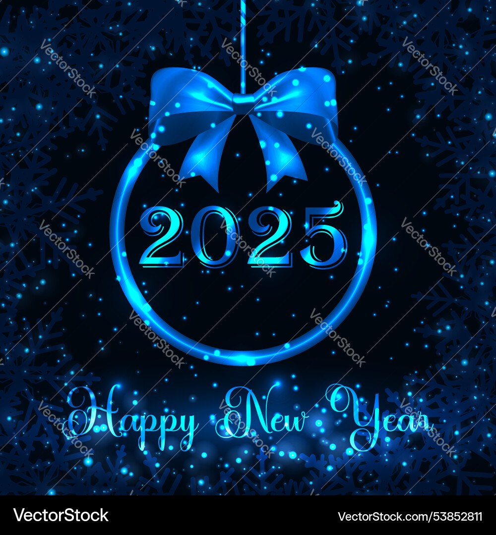 Happy new year background with sparkling snowflake Happy new year background with sparkling snowflake vector image