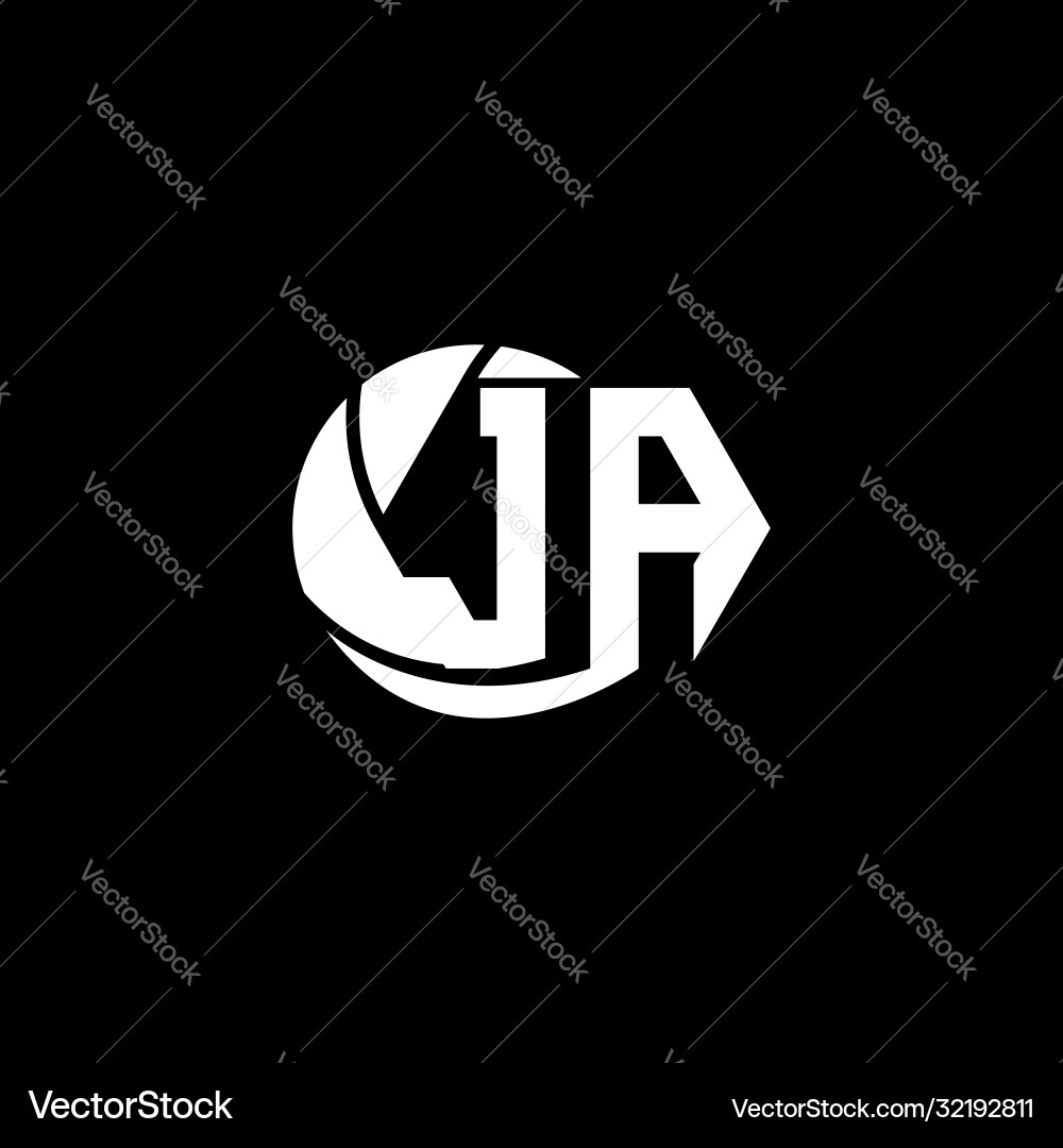 Initial ja logo design geometric and circle style Vector Image