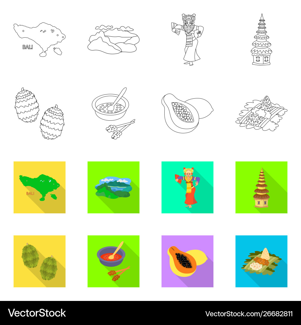 Isolated object and travel icon collection Vector Image