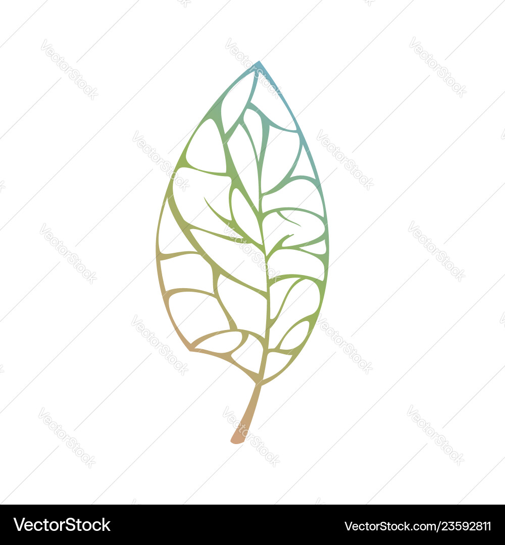 Leaf with gradient color isolated Leaf with gradient color isolated vector image