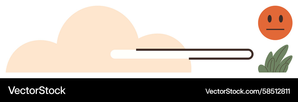 Loading Progress Bar with Cloud Vector Image