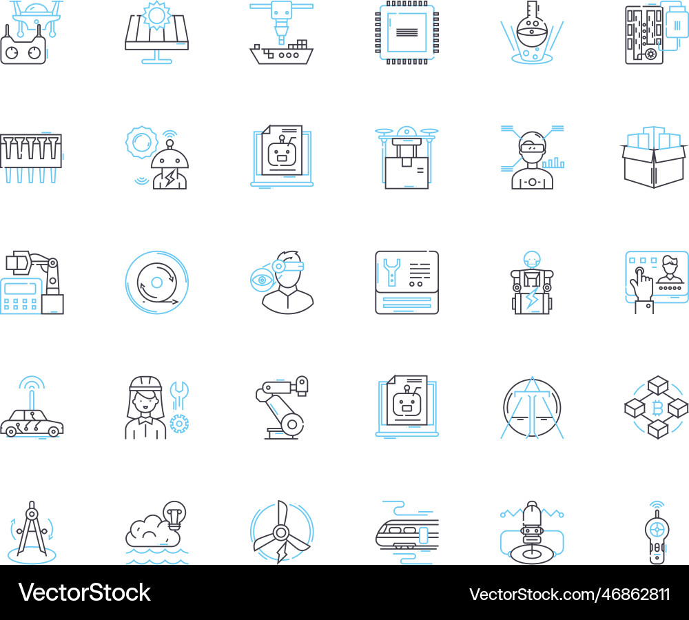 Mobile development linear icons set android ios Mobile development linear icons set android ios vector image