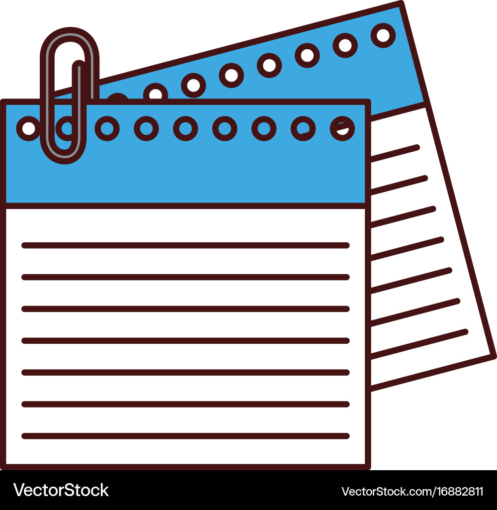 Notebook sheet with metal click Vector Image