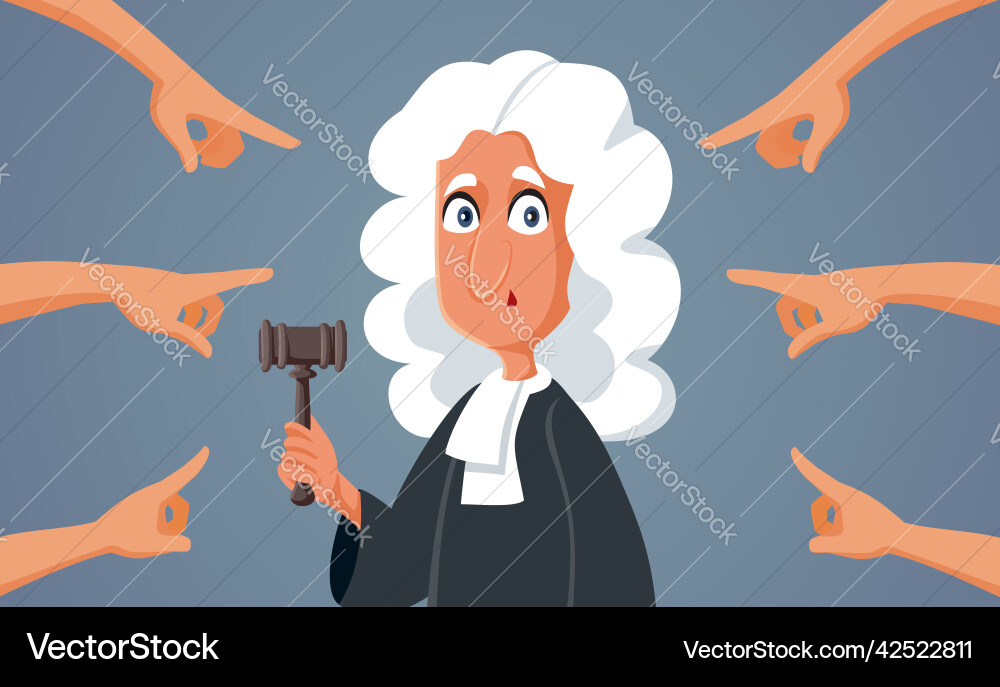 People blaming the judge for judicial error People blaming the judge for judicial error vector image