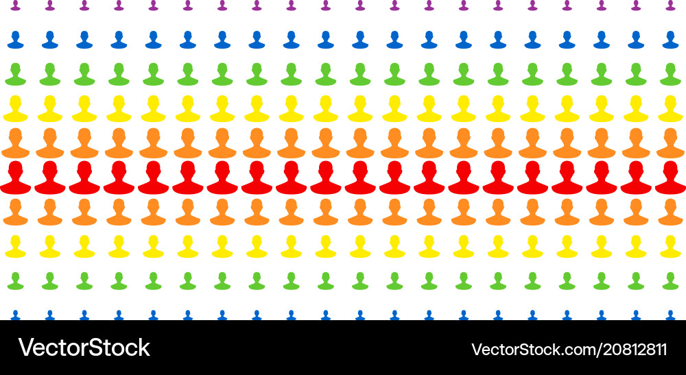 Person shape halftone spectral array Person shape halftone spectral array vector image