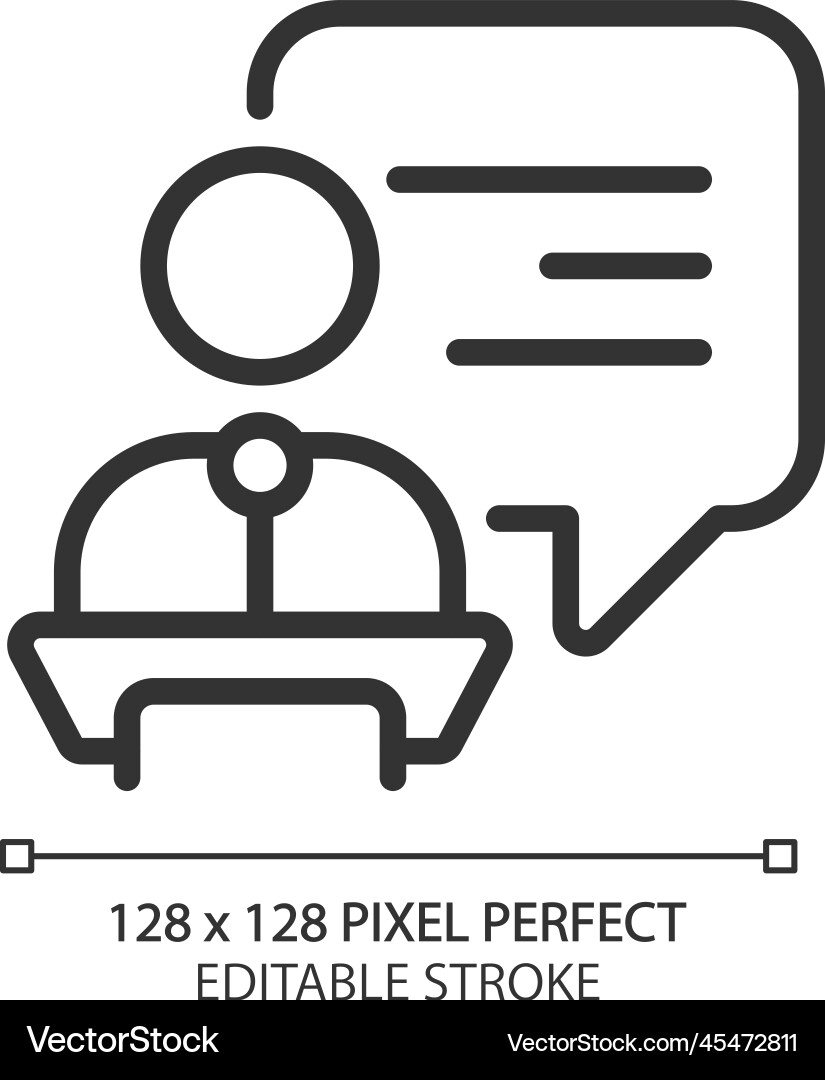 Public performance pixel perfect linear icon Public performance pixel perfect linear icon vector image