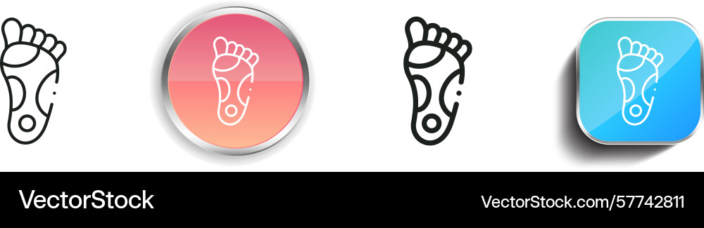 Reflexology icon thin linear regular and button vector image