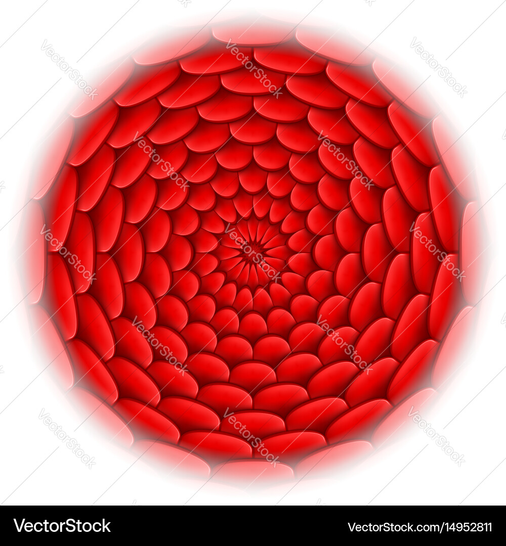 Roof tile pattern abstract design in red vector image