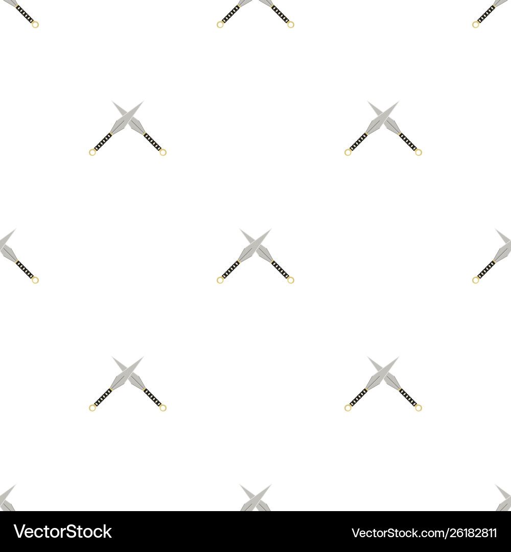 Seamless pattern with crossed kunai throwing Vector Image