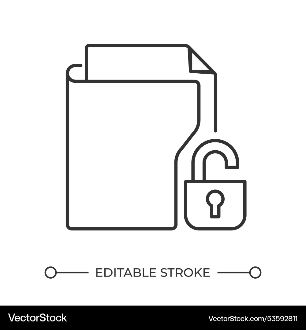 Secured folder linear icon Secured folder linear icon vector image