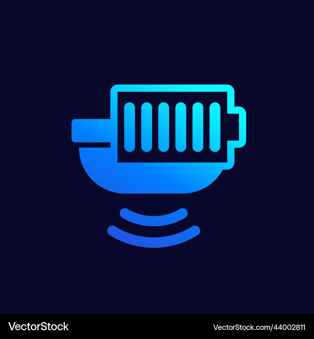 Sensor with a full battery icon vector image
