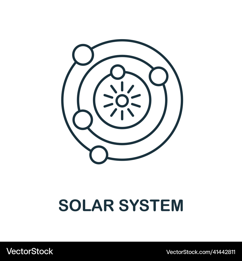 Solar system icon line element from space Vector Image
