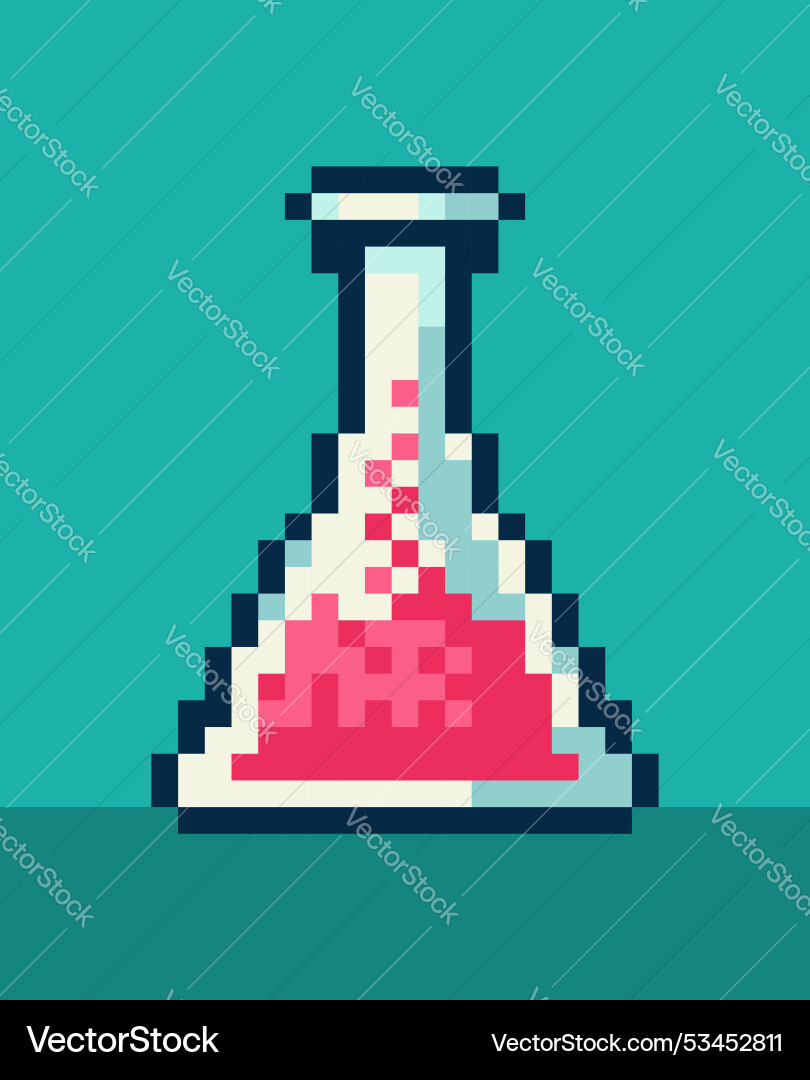 Test flask pixel art icon Test flask pixel art icon vector image