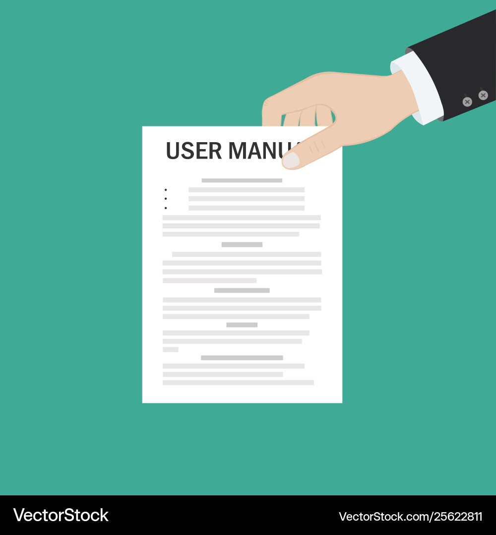User guide manual instruction book document paper Vector Image