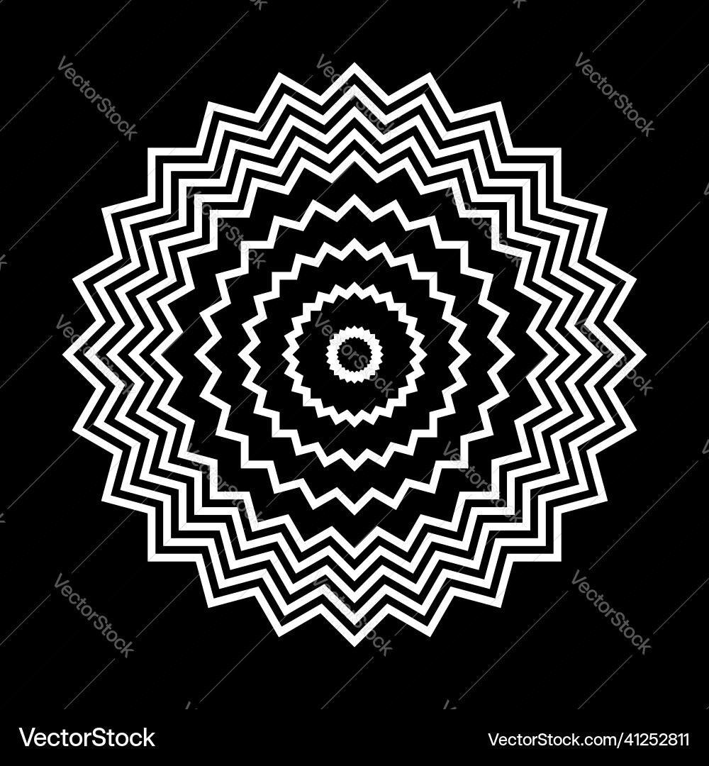 Zig Zag Circle Pattern vector image
