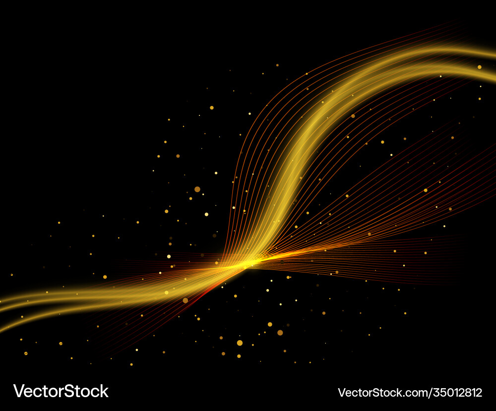 Abstract gold waves design shiny golden moving Abstract gold waves design shiny golden moving vector image