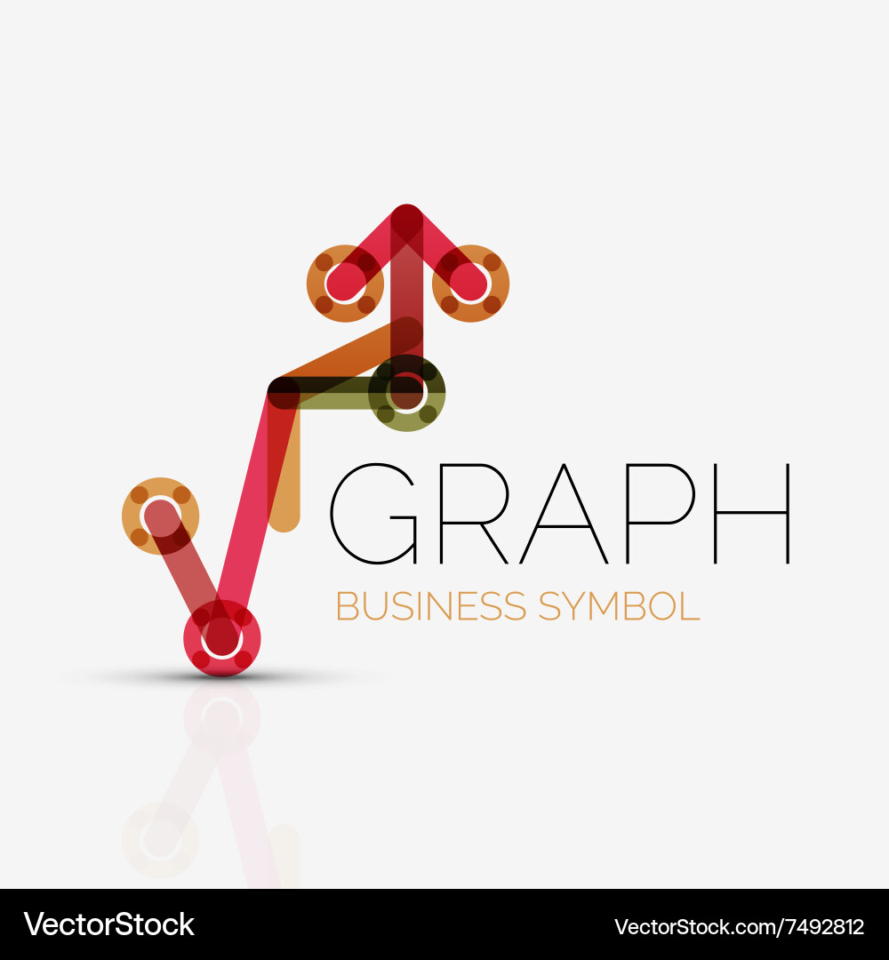 Abstract logo idea linear chart or graph vector image
